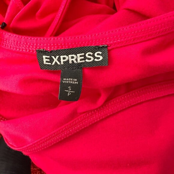 EXPRESS Fuchsia PINK PEPLUM TOP sz S - Picture 5 of 5